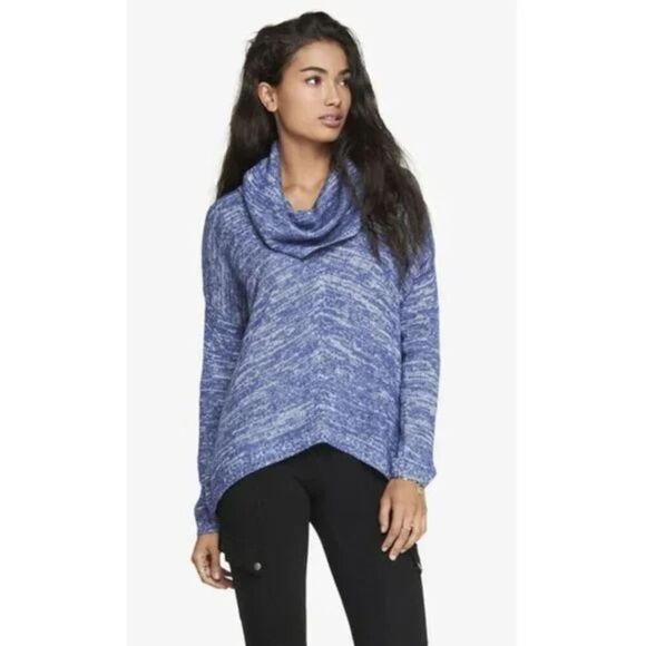 Express Sweater Womens Size M/L Blue Wool Mohair Blend Oversized Cozy Y2K 90s - Picture 1 of 10